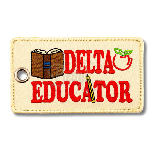 Delta Sigma Theta ΔΣΘ Educator Embroidered Luggage TagCream-Betty's Promos Plus Greek Paraphernalia