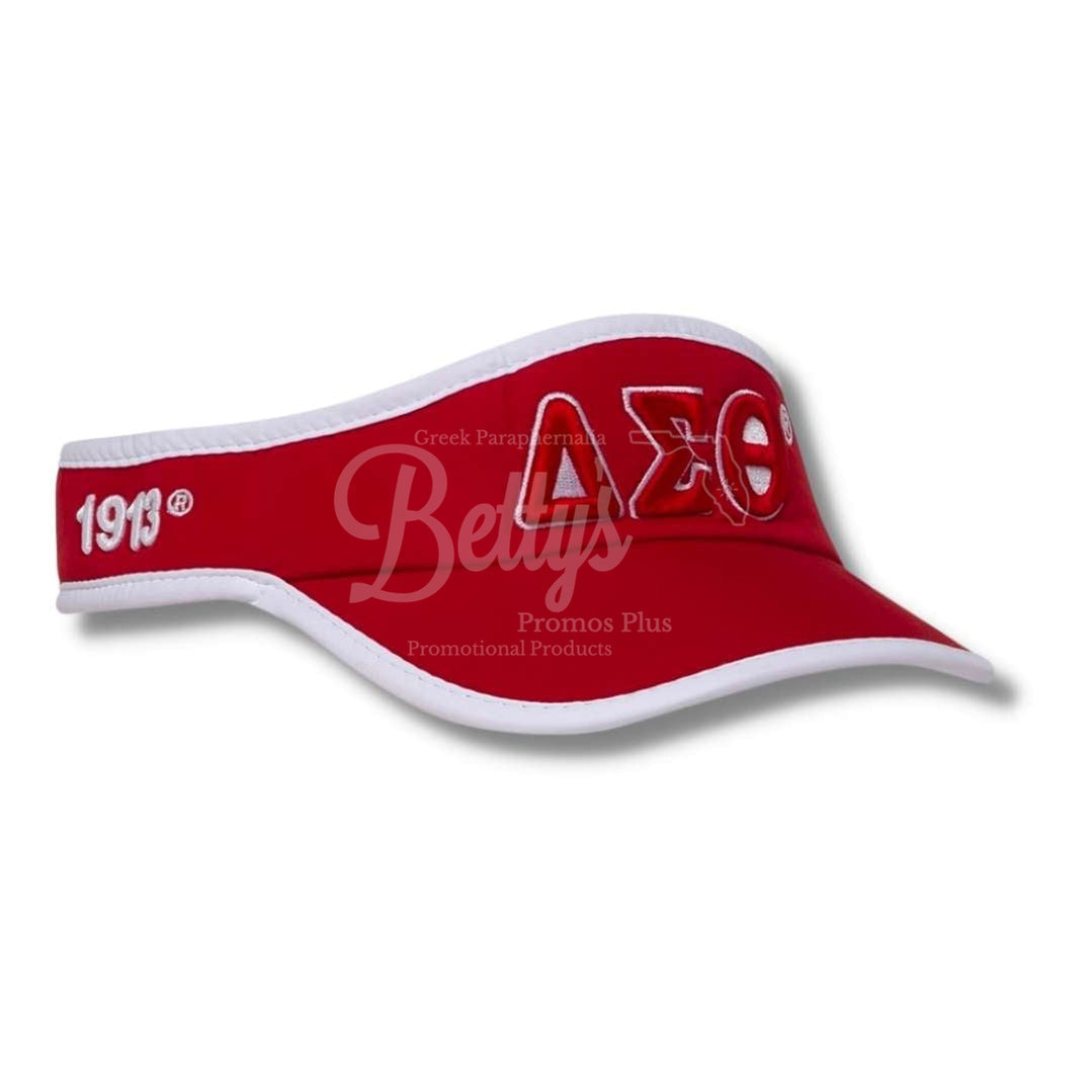 Delta Sigma Theta ΔΣΘ Featherlight Embroidered Moisture Wicking VisorRed-Betty's Promos Plus Greek Paraphernalia