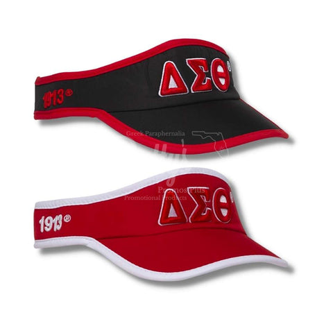 Delta Sigma Theta ΔΣΘ Featherlight Embroidered Moisture Wicking Visor-Betty's Promos Plus Greek Paraphernalia