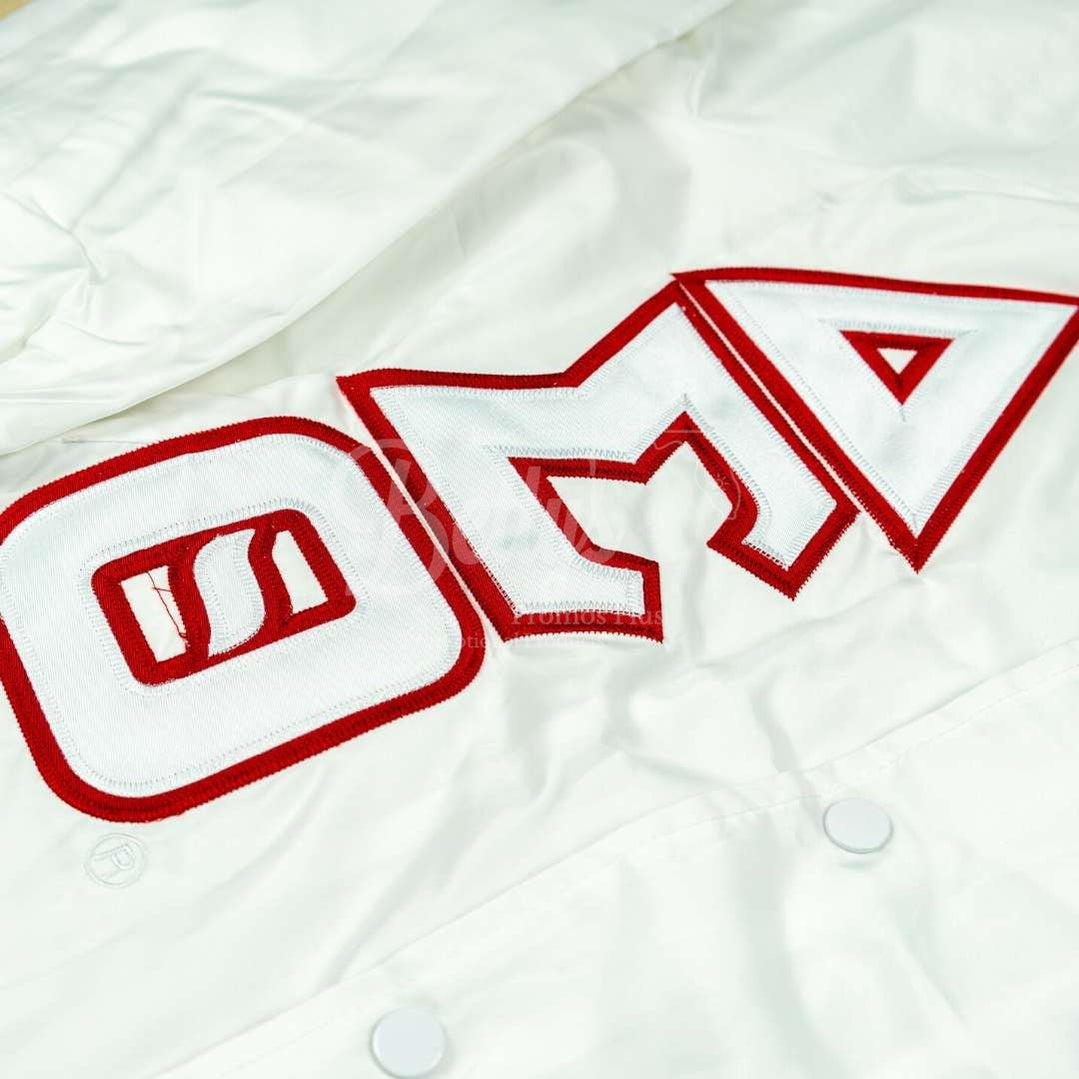 Delta Sigma Theta ΔΣΘ Greek Letter Double-Stitched Embroidered Windbreaker Greek Line Jacket-Betty's Promos Plus Greek Paraphernalia