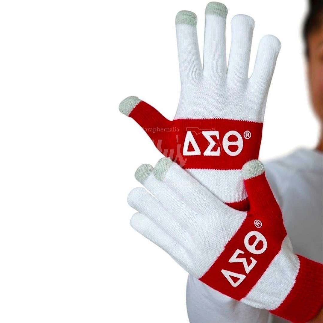 Delta Sigma Theta ΔΣΘ Knit Touch Screen Gloves-Betty's Promos Plus Greek Paraphernalia