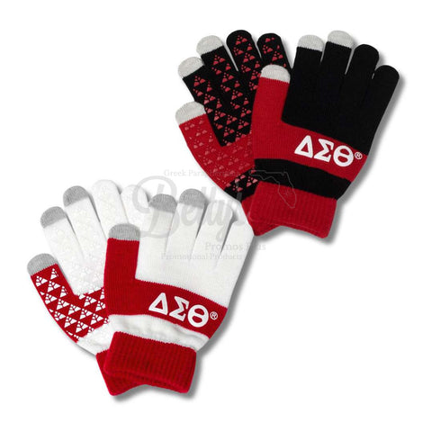 Delta Sigma Theta ΔΣΘ Knit Touch Screen Gloves-Betty's Promos Plus Greek Paraphernalia