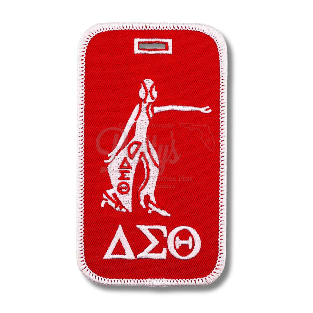 Delta Sigma Theta ΔΣΘ Lady Fortitude Embroidered Luggage TagRed-Betty's Promos Plus Greek Paraphernalia