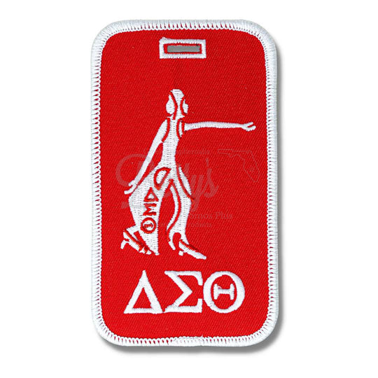 Delta Sigma Theta ΔΣΘ Lady Fortitude Embroidered Luggage TagRed-Betty's Promos Plus Greek Paraphernalia