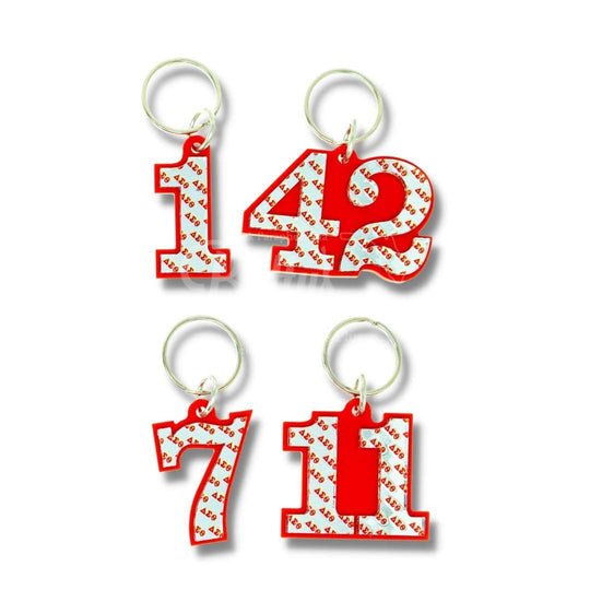 Delta Sigma Theta ΔΣΘ Line Number Mirrored Acrylic Keychain Available 1-100-Betty's Promos Plus Greek Paraphernalia