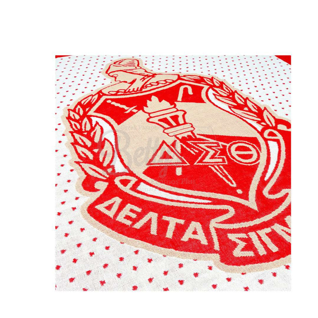 Delta Sigma Theta ΔΣΘ Shield Afghan Throw BlanketRed-Betty's Promos Plus Greek Paraphernalia