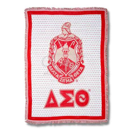 Delta Sigma Theta ΔΣΘ Shield Afghan Throw BlanketRed-Betty's Promos Plus Greek Paraphernalia