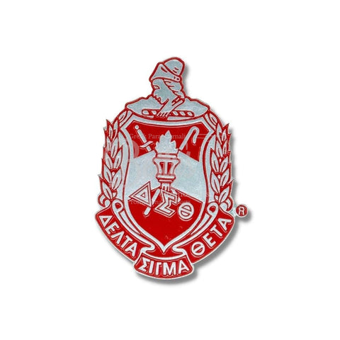 Delta Sigma Theta ΔΣΘ Shield Crest Auto Decal Sticker Car EmblemSilver-Betty's Promos Plus Greek Paraphernalia