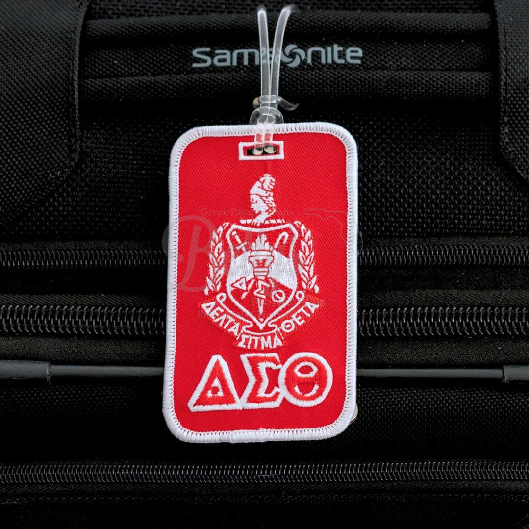 Delta Sigma Theta ΔΣΘ Shield Embroidered Luggage TagRed-Betty's Promos Plus Greek Paraphernalia