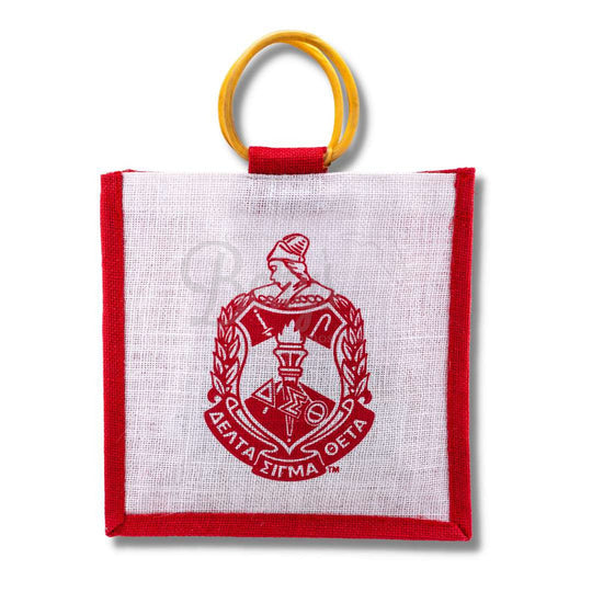 Delta Sigma Theta ΔΣΘ Shield Sorority Jute Bag PurseShield-Betty's Promos Plus Greek Paraphernalia