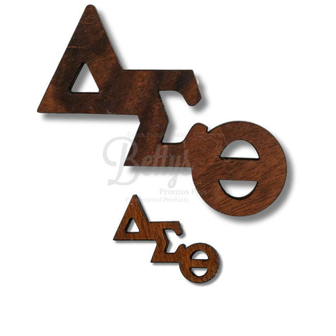 Delta Sigma Theta ΔΣΘ Slanted Greek Letters Wooden Lapel Pin-Betty's Promos Plus Greek Paraphernalia