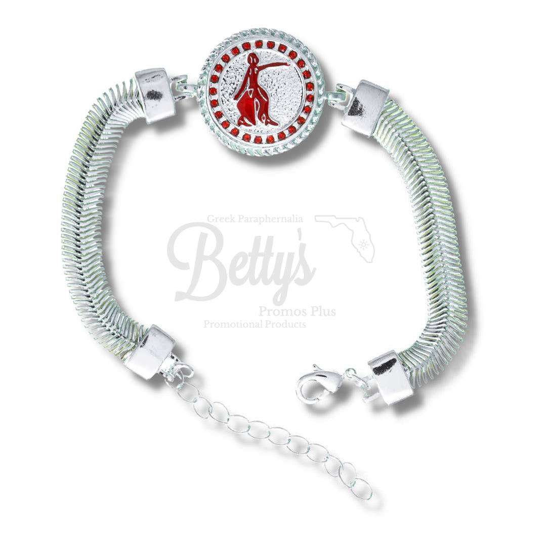 Delta Sigma Theta ΔΣΘ Snap Button Bracelet Jewelry with Interchangeable SnapsSilver-Single Bracelet-Lady Fortitude-Betty's Promos Plus Greek Paraphernalia
