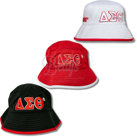 Delta Sigma Theta Mesh Flex Fit ΔΣΘ Embroidered Bucket Hat-Betty's Promos Plus Greek Paraphernalia