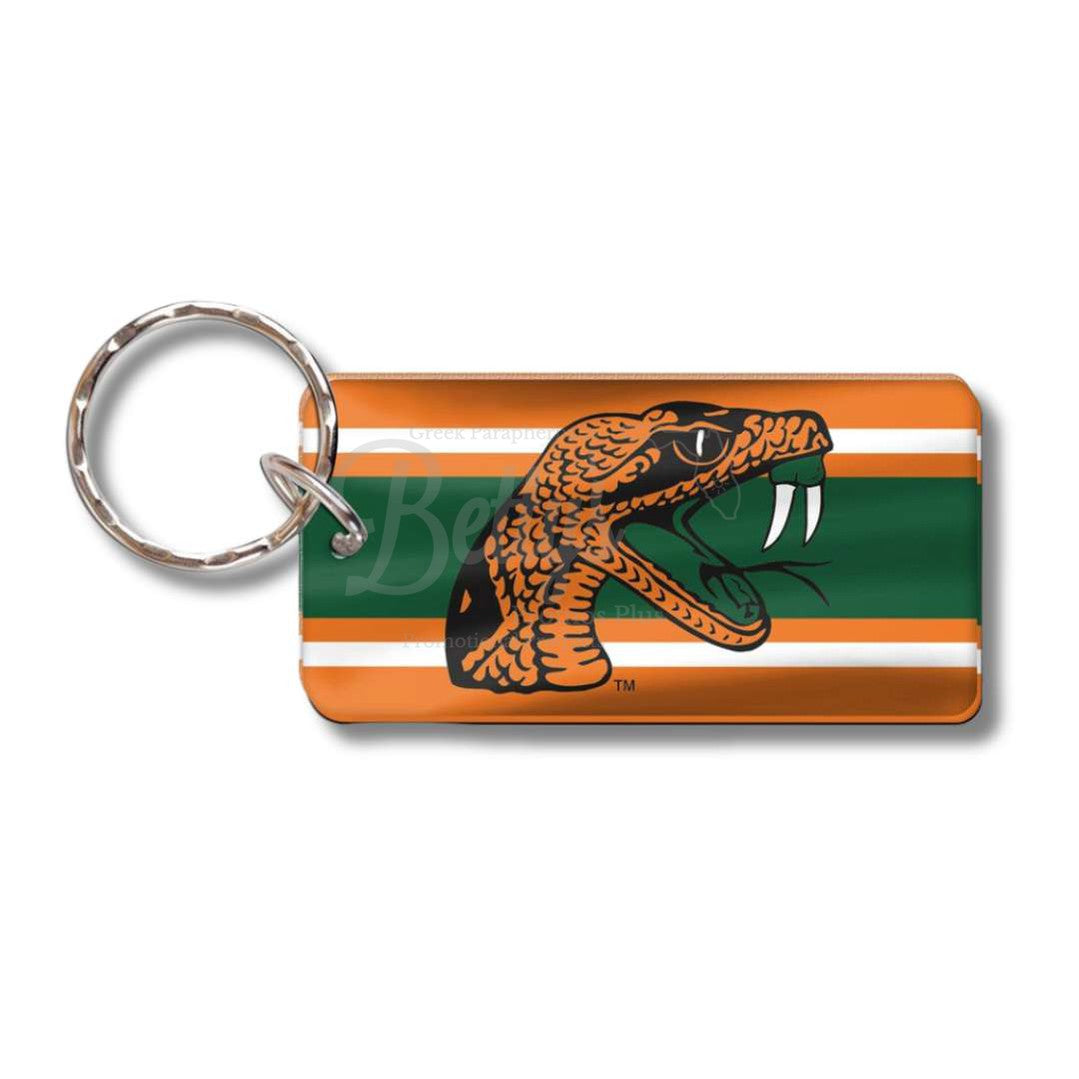 Florida A&M FAMU Rattlers Rectangle KeychainOrange-Betty's Promos Plus Greek Paraphernalia