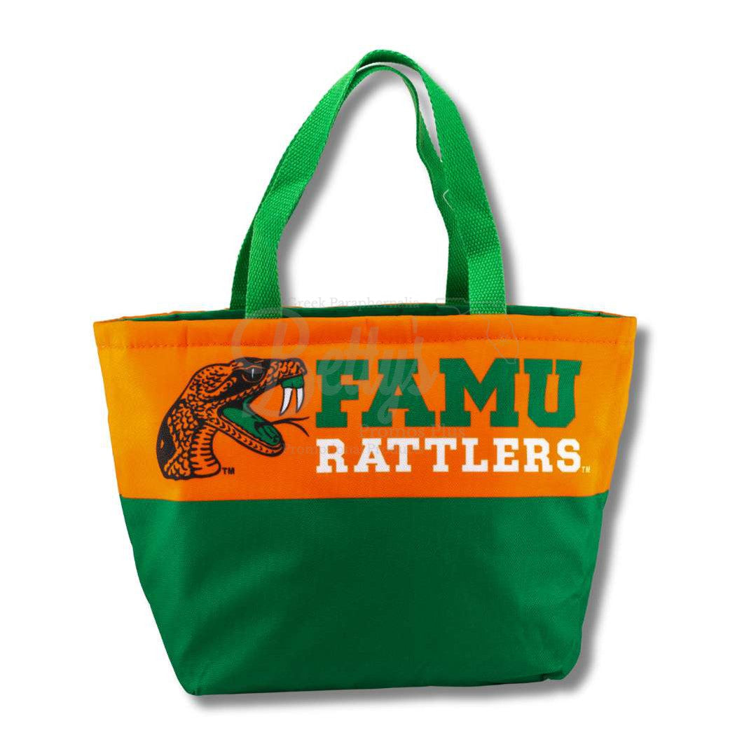 Florida A&M University FAMU 2-Tone Insulated Lunch Bag with HandleGreen-Betty's Promos Plus Greek Paraphernalia
