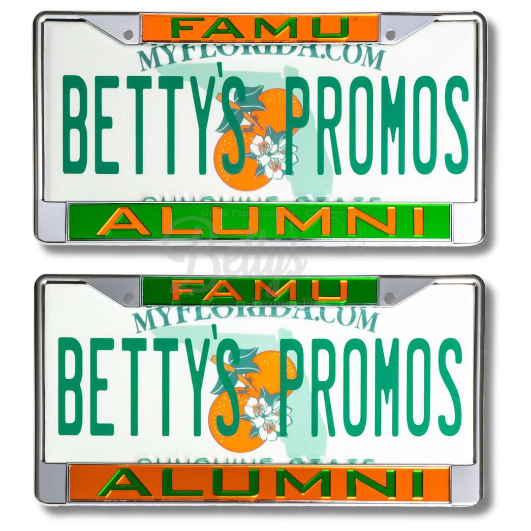 Florida A&M University FAMU Alumni Laser Engraved Auto Tag Frame-Betty's Promos Plus Greek Paraphernalia