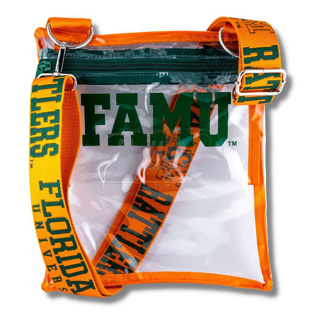 Florida A&M University FAMU Cross Body Clear Stadium BagOrange-Betty's Promos Plus Greek Paraphernalia