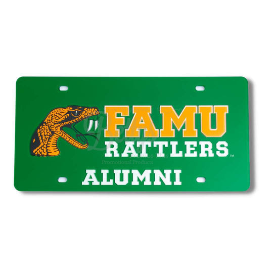 Florida A&M University FAMU Rattlers Alumni Acrylic Auto TagGreen-Betty's Promos Plus Greek Paraphernalia