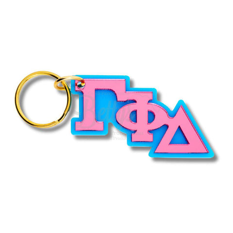 Gamma Phi Delta ΓΦΔ Greek Letters Acrylic KeychainPink-Betty's Promos Plus Greek Paraphernalia