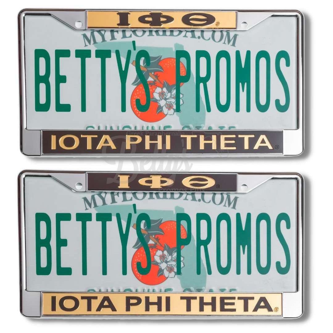 Iota Phi Theta ΙΦΘ Acrylic Laser Engraved Auto Tag Car License Plate Frame-Betty's Promos Plus Greek Paraphernalia