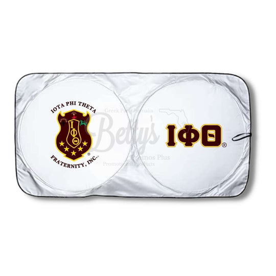 Iota Phi Theta ΙΦΘ Collapsible Car Sun Shade with PouchBrown-Betty's Promos Plus Greek Paraphernalia