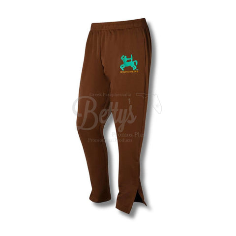 Iota Phi Theta ΙΦΘ Elite Jogger Pants with Zippered Leg OpeningBrown-Medium-Betty's Promos Plus Greek Paraphernalia