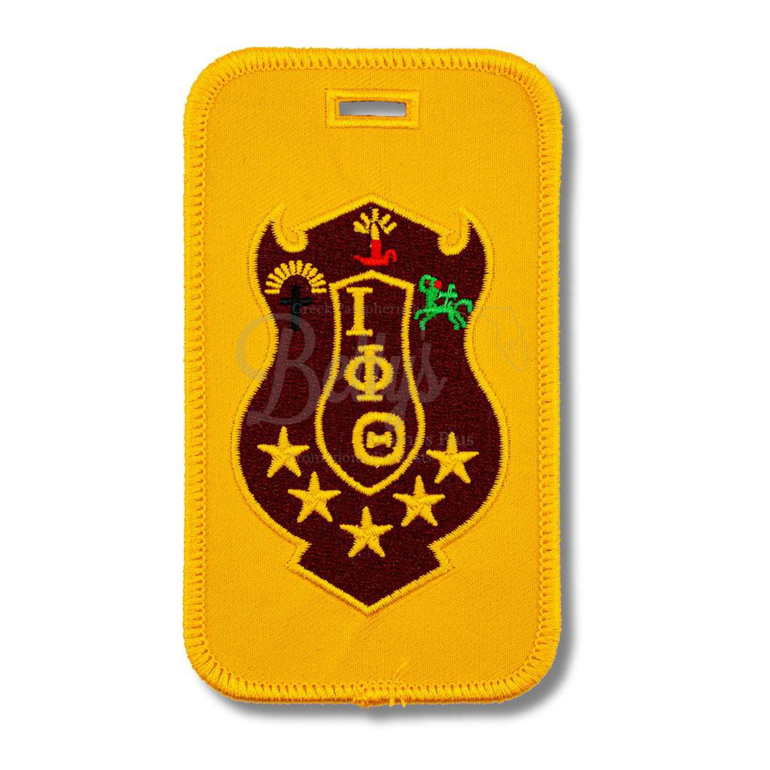 Iota Phi Theta ΙΦΘ Shield Embroidered Luggage TagGold-Betty's Promos Plus Greek Paraphernalia