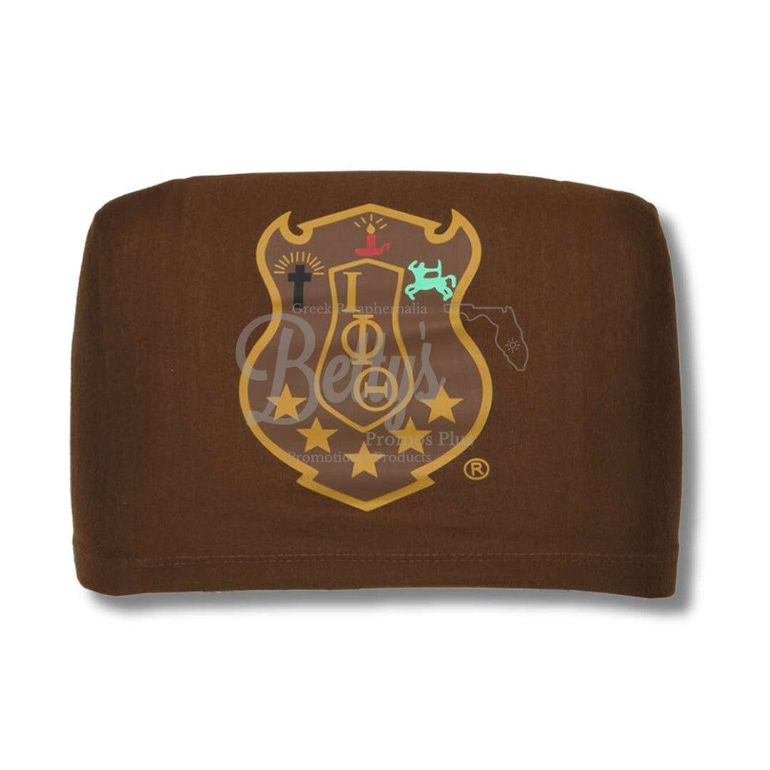 Iota Phi Theta ΙΦΘ Shield with Greek Letters Car Seat Headrest CoverBrown-Betty's Promos Plus Greek Paraphernalia