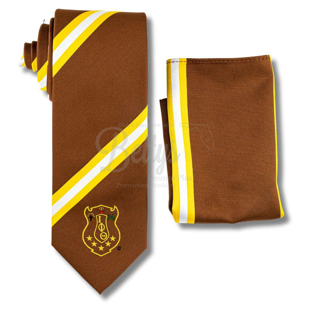 Iota Phi Theta ΙΦΘ Tie and Pocket Square ComboBrown-Betty's Promos Plus Greek Paraphernalia