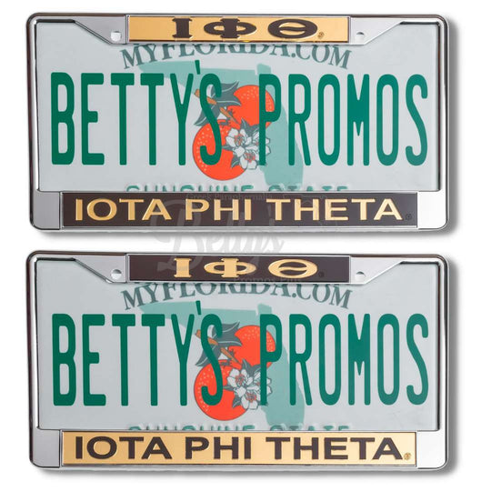 Iota Phi Theta ΙΦΘ Acrylic Laser Engraved Auto Tag Car License Plate Frame I-Betty's Promos Plus Greek Paraphernalia
