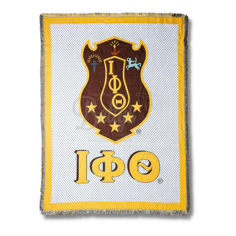 Iota Phi Theta ΙΦΘ Shield Afghan Throw BlanketShield-Betty's Promos Plus Greek Paraphernalia