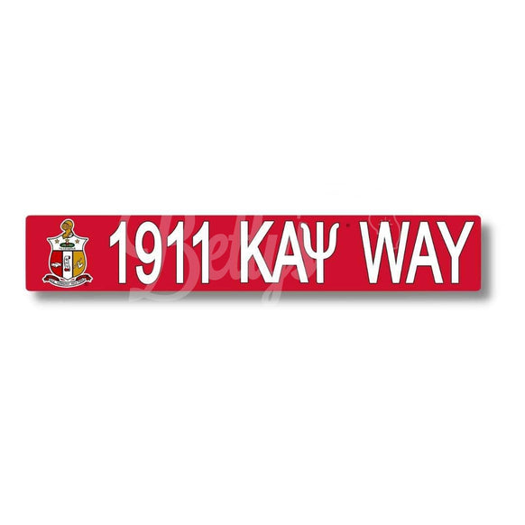 Kappa Alpha Psi 1911 ΚΑΨ Way Street SignRed-Betty's Promos Plus Greek Paraphernalia