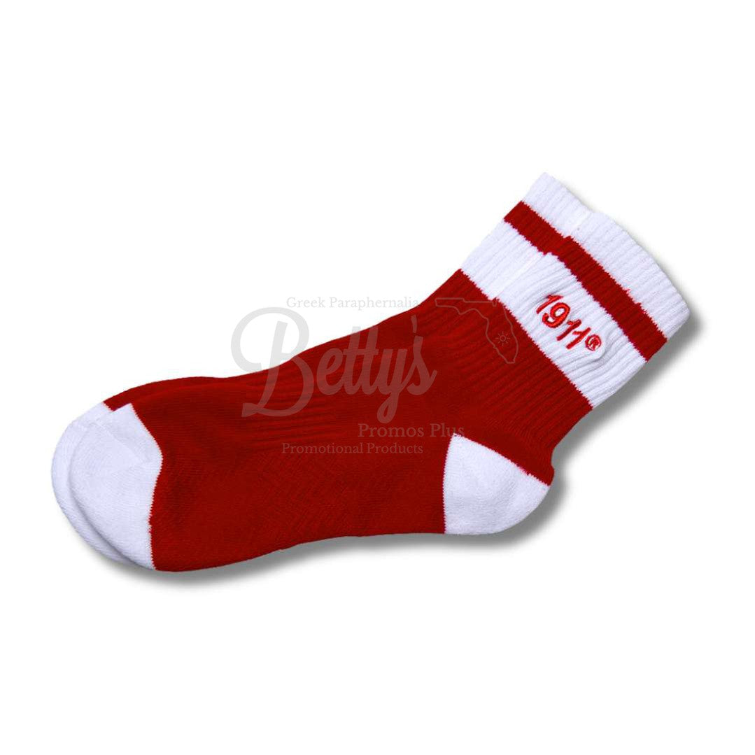 Kappa Alpha Psi ΚΑΨ 1911 Quarter SocksRed-Betty's Promos Plus Greek Paraphernalia