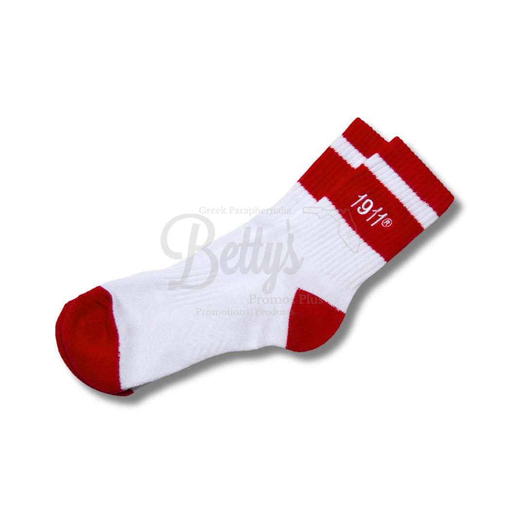 Kappa Alpha Psi ΚΑΨ 1911 Quarter SocksWhite-Betty's Promos Plus Greek Paraphernalia