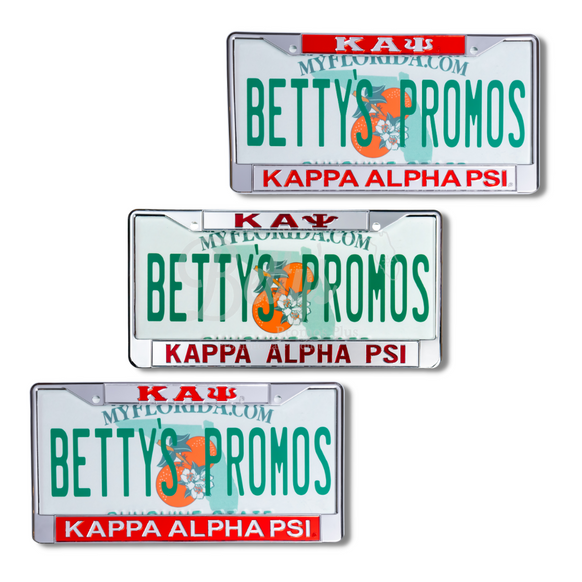 Kappa Alpha Psi ΚΑΨ Acrylic Mirror Laser Engraved Auto Tag License Plate Frame-Betty's Promos Plus Greek Paraphernalia