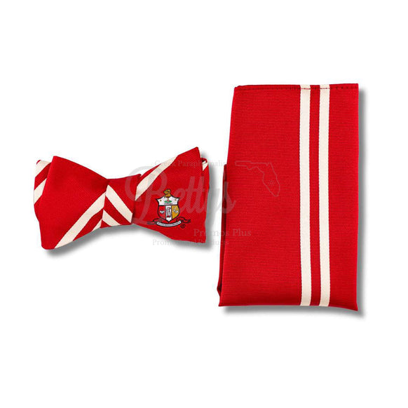 Kappa Alpha Psi ΚΑΨ Bow Tie and Pocket Square ComboCrimson-Betty's Promos Plus Greek Paraphernalia