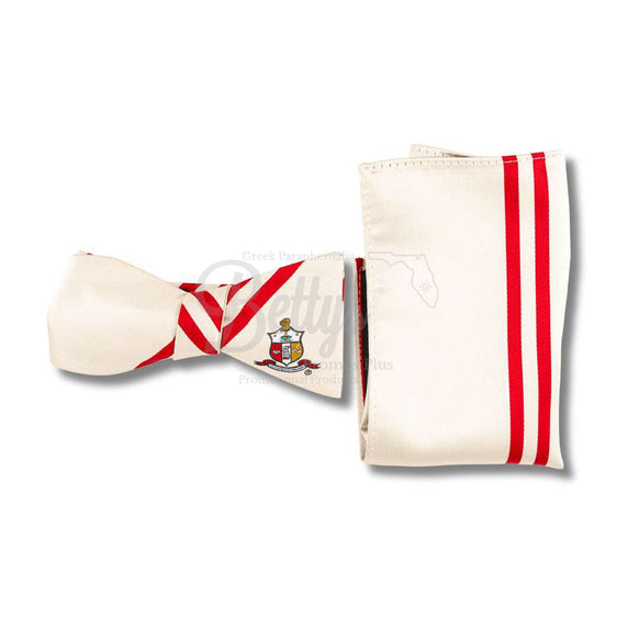 Kappa Alpha Psi ΚΑΨ Bow Tie and Pocket Square ComboCream-Betty's Promos Plus Greek Paraphernalia