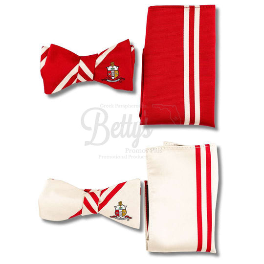 Kappa Alpha Psi ΚΑΨ Bow Tie and Pocket Square Combo-Betty's Promos Plus Greek Paraphernalia
