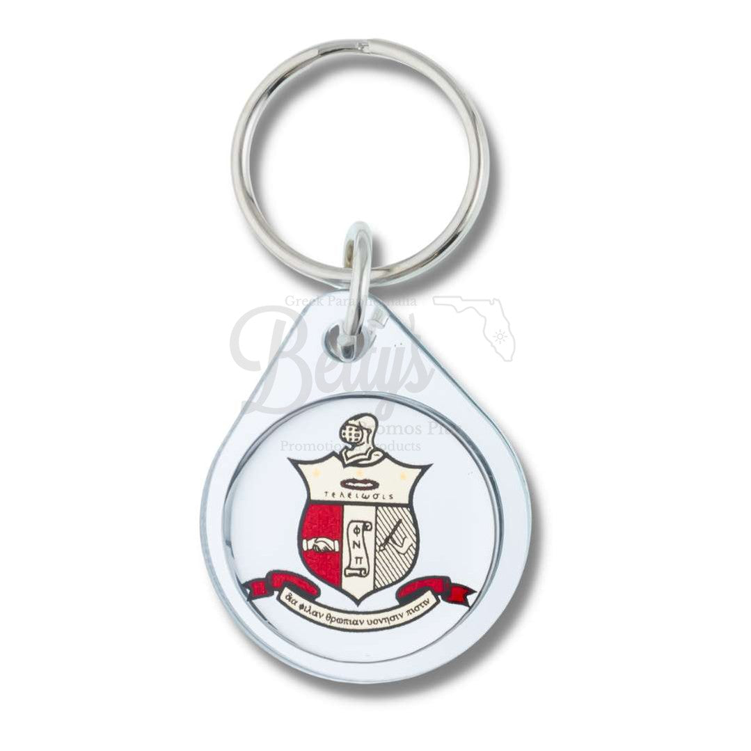 Kappa Alpha Psi ΚΑΨ Circular Acrylic Keychain with Shield or Greek LettersSilver-Shield-Betty's Promos Plus Greek Paraphernalia