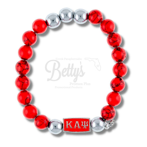 Kappa Alpha Psi ΚΑΨ Diggs Beaded BraceletRed-Betty's Promos Plus Greek Paraphernalia