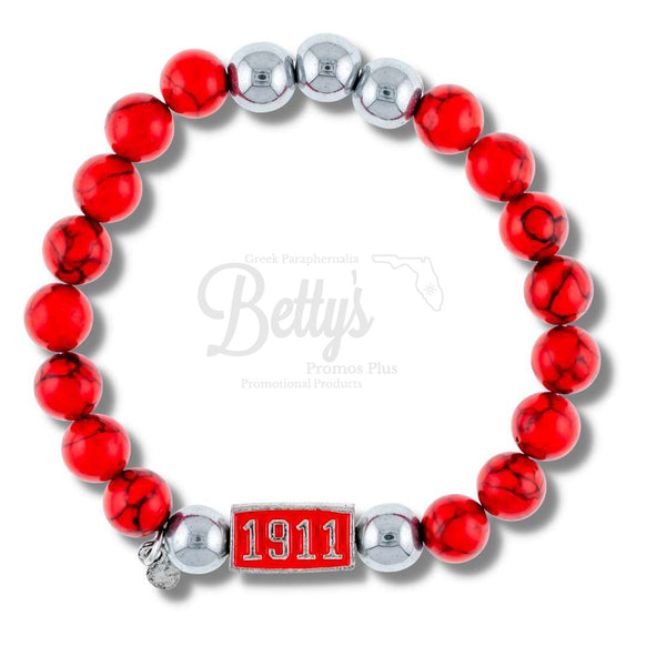 Kappa Alpha Psi ΚΑΨ Diggs Beaded BraceletRed-Betty's Promos Plus Greek Paraphernalia