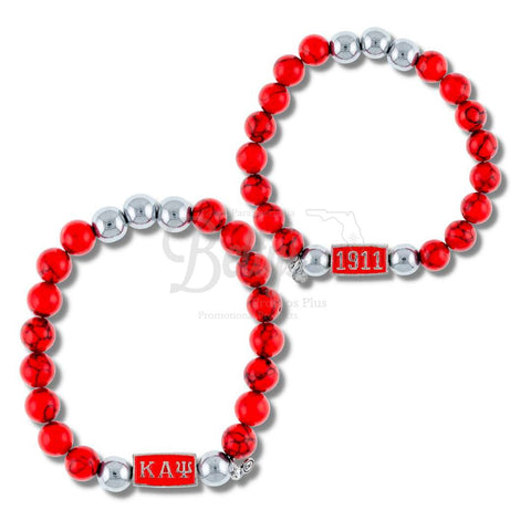 Kappa Alpha Psi ΚΑΨ Diggs Beaded BraceletRed-Betty's Promos Plus Greek Paraphernalia