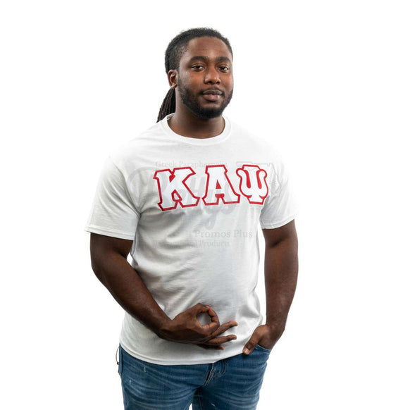 Kappa Alpha Psi ΚΑΨ Double Stitched Appliqué Embroidered Greek Letter Line T-Shirt-Betty's Promos Plus Greek Paraphernalia