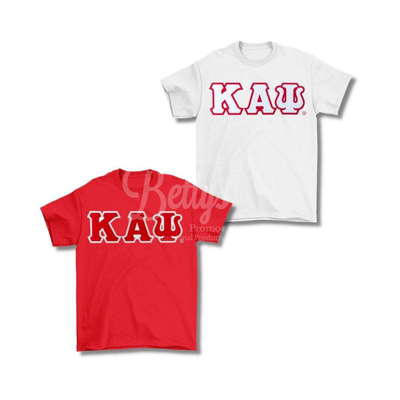 Kappa Alpha Psi ΚΑΨ Double Stitched Appliqué Embroidered Greek Letter Line T-Shirt-Betty's Promos Plus Greek Paraphernalia