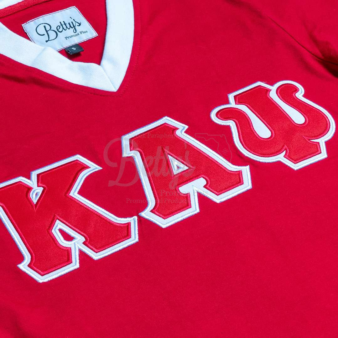 Kappa Alpha Psi ΚΑΨ Double Stitched Appliqué Embroidered Jersey T-Shirt-Betty's Promos Plus Greek Paraphernalia