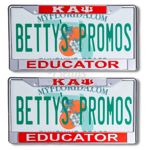 Kappa Alpha Psi ΚΑΨ Educator Acrylic Mirror Laser Engraved Auto Tag License Plate Frame-Betty's Promos Plus Greek Paraphernalia