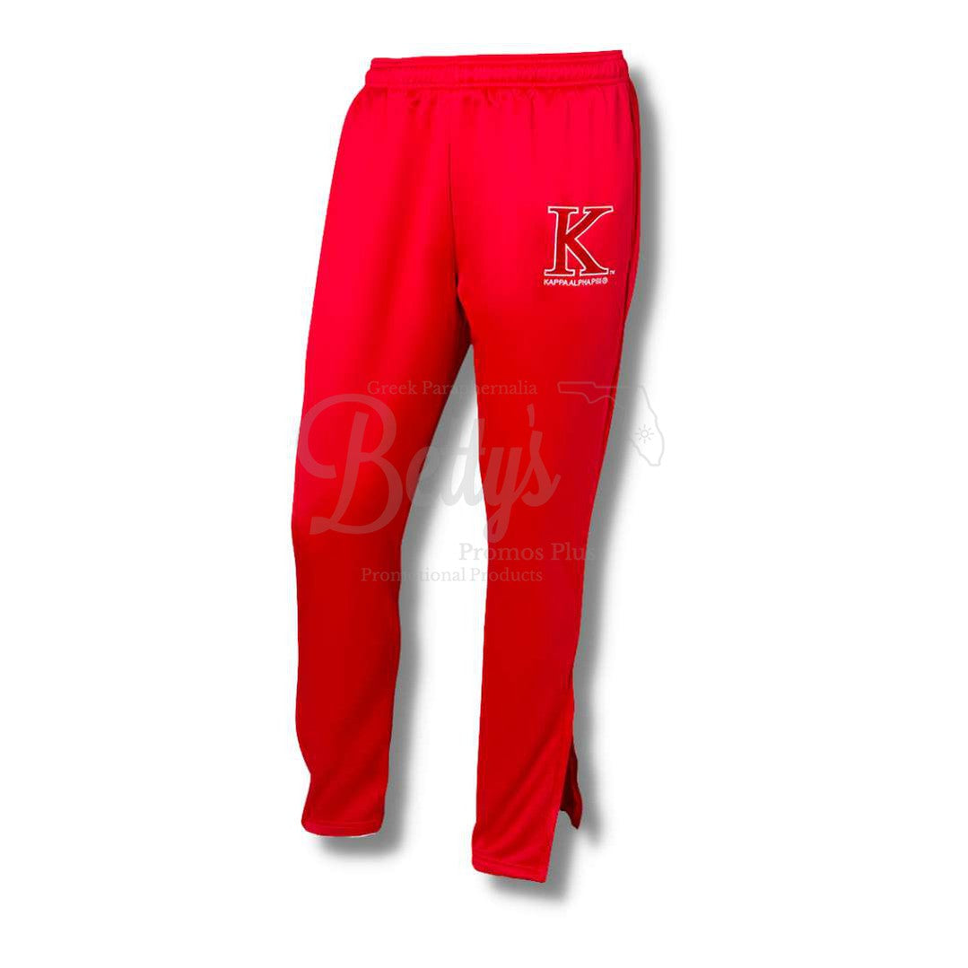 Kappa Alpha Psi ΚΑΨ Elite Jogger Pants with Zippered Leg OpeningRed-Medium-Betty's Promos Plus Greek Paraphernalia