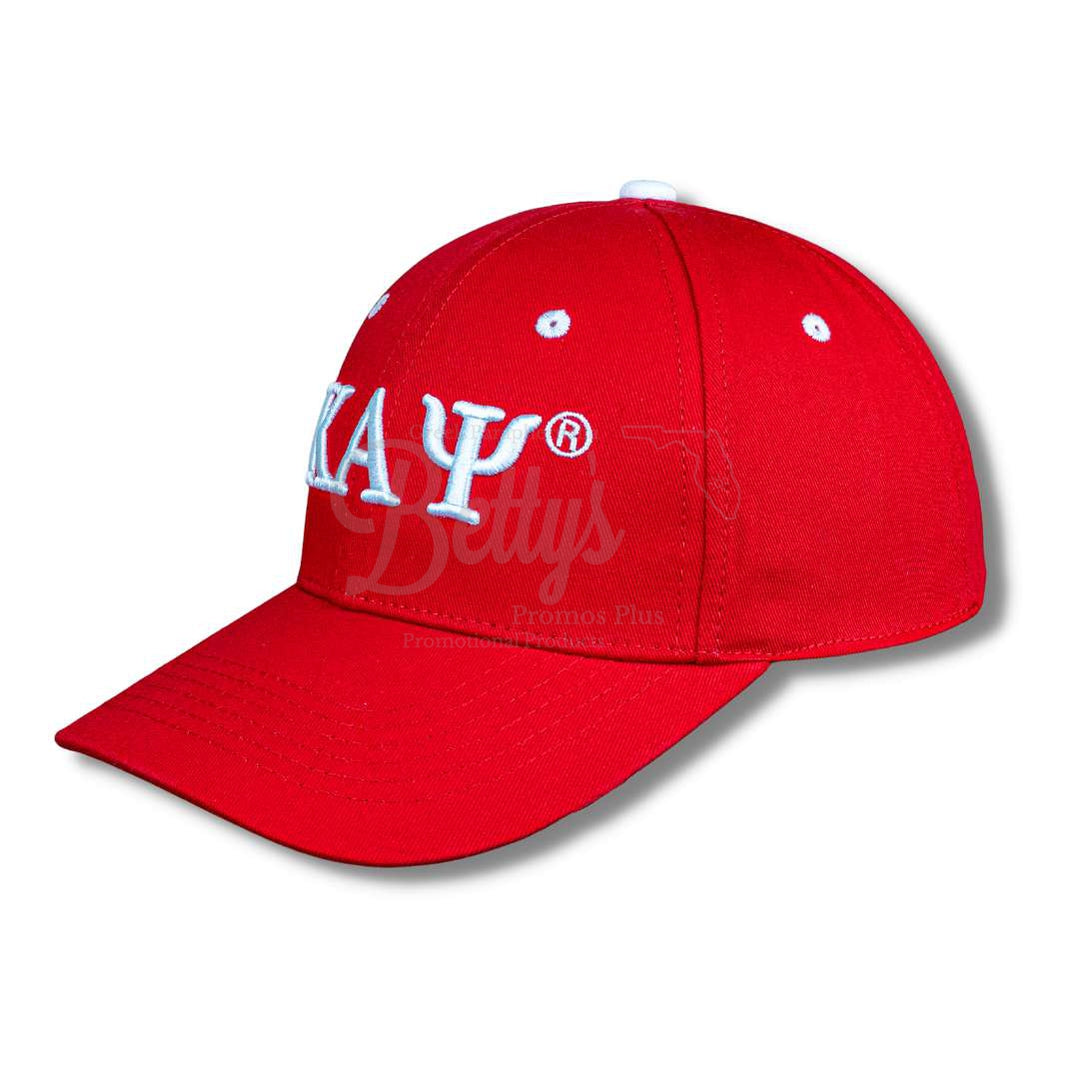 Kappa Alpha Psi ΚΑΨ Embroidered Shield Baseball CapRed-Betty's Promos Plus Greek Paraphernalia