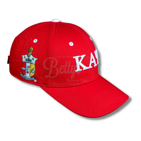 Kappa Alpha Psi ΚΑΨ Embroidered Shield Baseball CapRed-Betty's Promos Plus Greek Paraphernalia