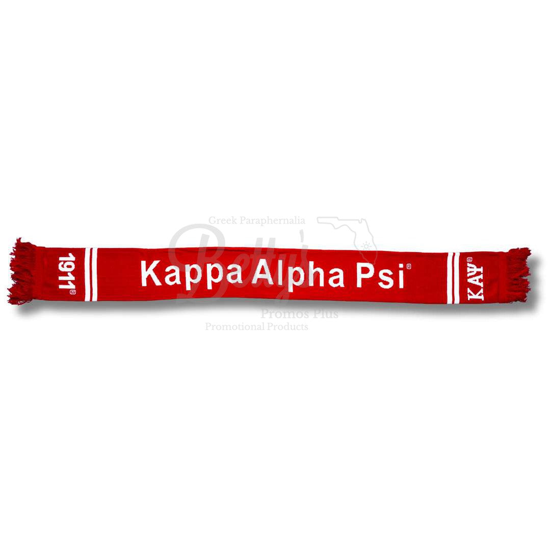 Kappa Alpha Psi ΚΑΨ Fraternity Knit ScarfRed-Betty's Promos Plus Greek Paraphernalia